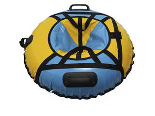 Надувная ватрушка для катания "Люкс с усиленным дном", диаметр 100 см., голубая (без камеры)